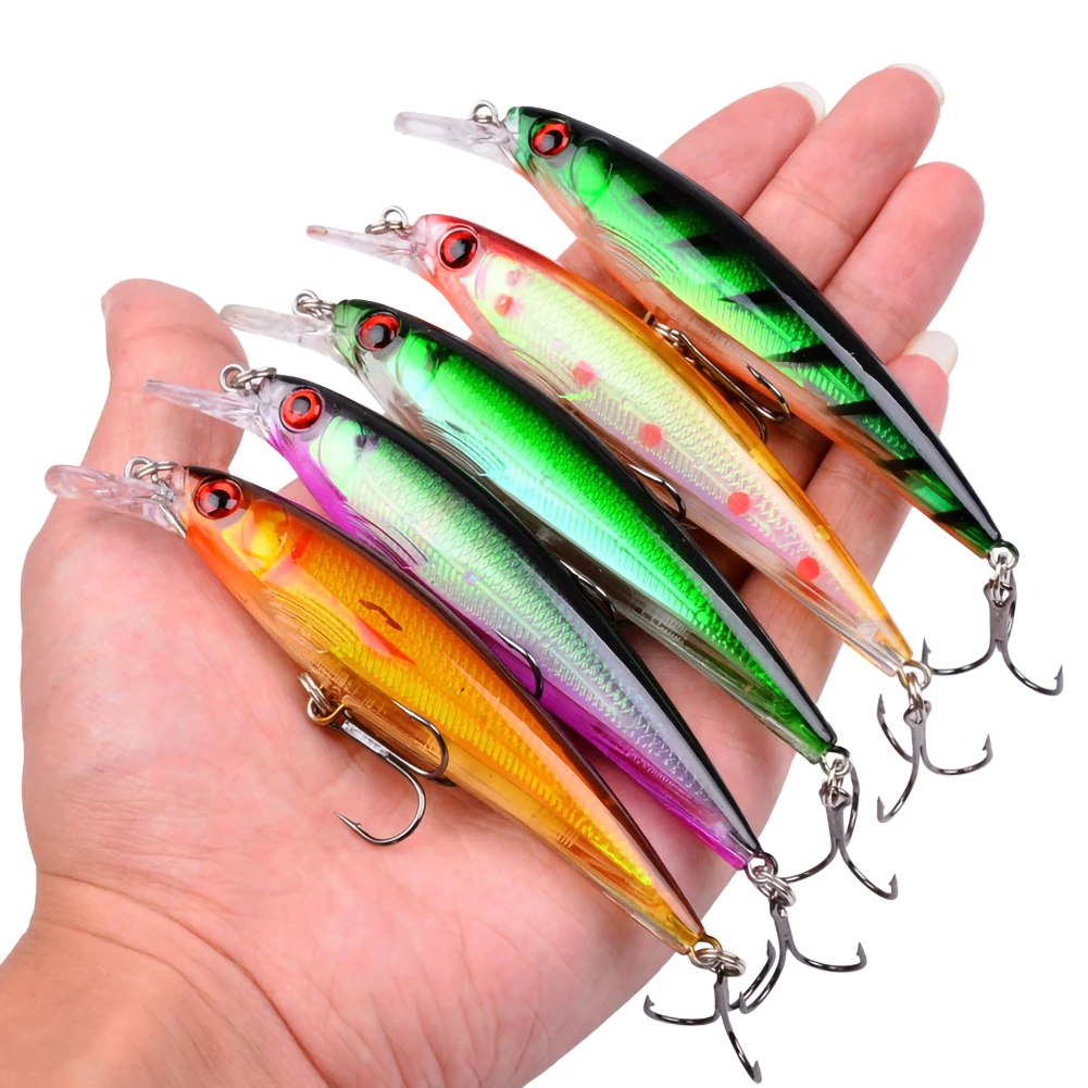 

10PCS Laser Long Shot Fake Bait Fish Hook Bionic Bait Mino Fishing TackleF ake Bait 11cm / 13.5g fake bait,simulation bait