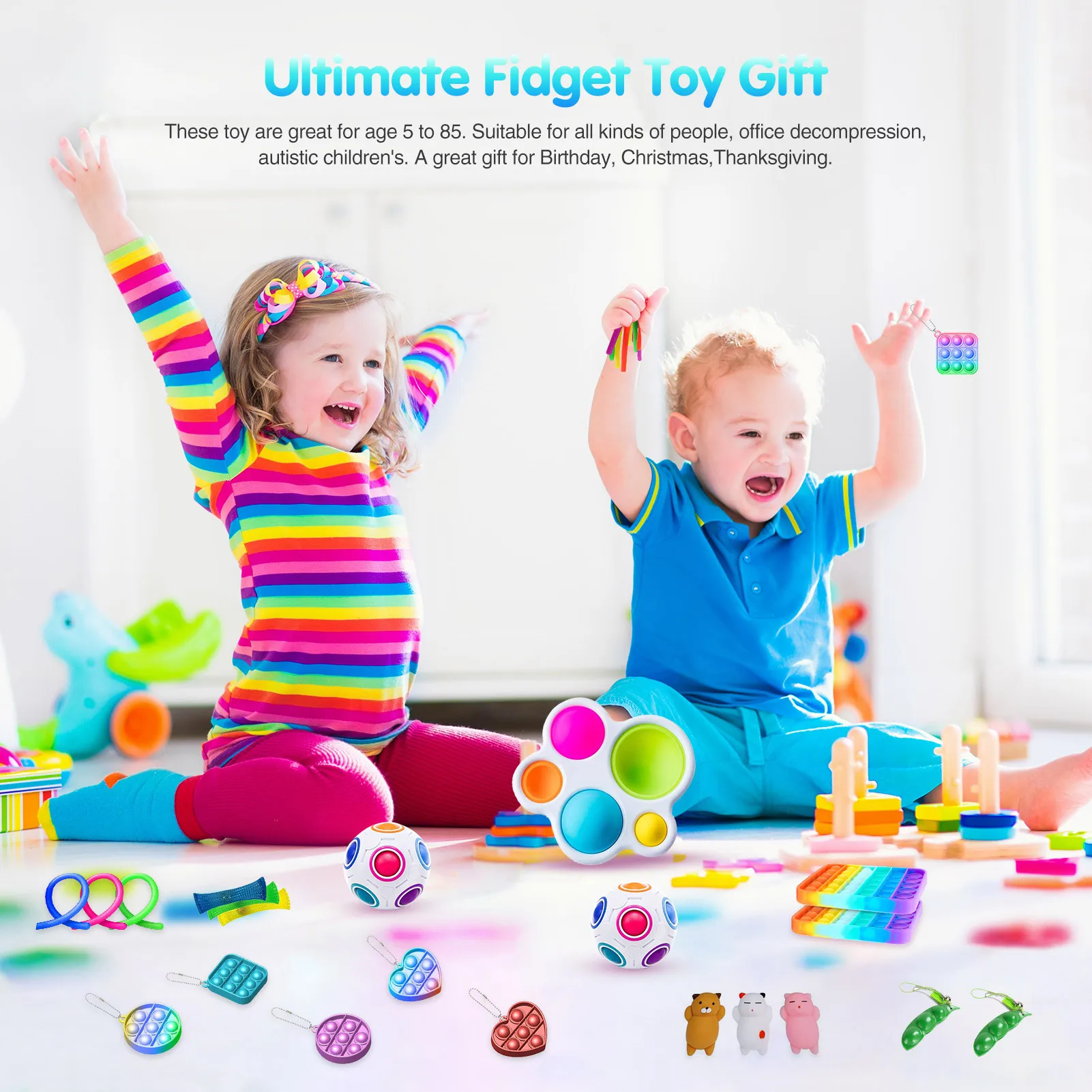 

Popit Fidget Toys 23PCS Pack Push Bubble Sensory Toy Set Antistress Relief Autism Anxiety Anti Stress Bubble For Kids Adults