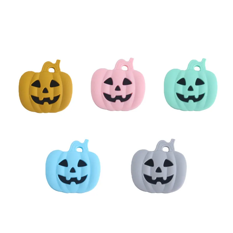 Cadena de chupete de beb&eacute;, chupete de pico de pato, Clip de calabaza de Halloween, mordedor de silicona, juguetes de dentici&oacute;n para beb&eacute;, regalos-2
