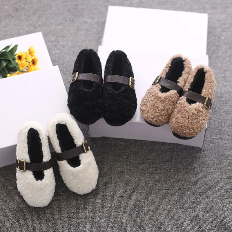 Детские мокасины с искусственным мехом слипоны подкладкой из плотного бархата