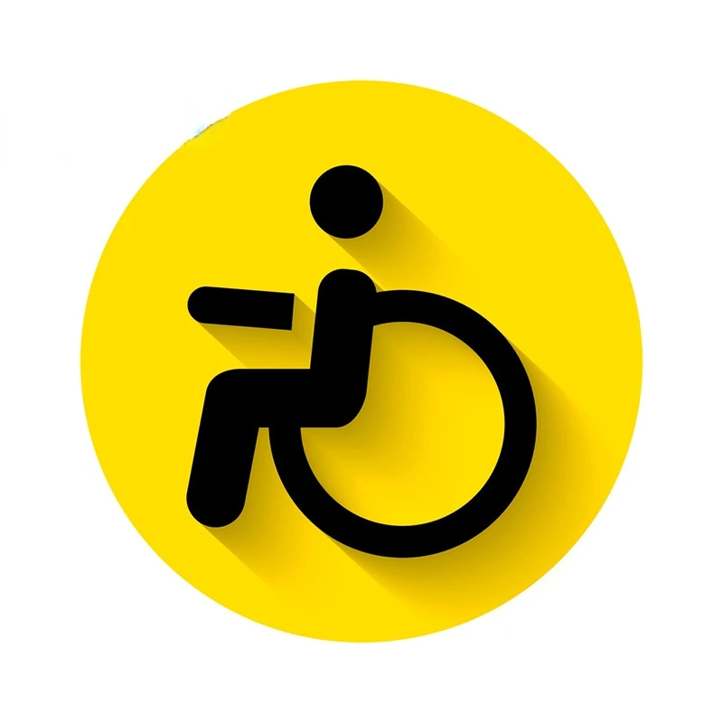 

Warning Disabled Sign Yellow Car Assessoires Stickers Scratch-Proof Decal Windows Trunk Creativite Decoration KK13*13cm
