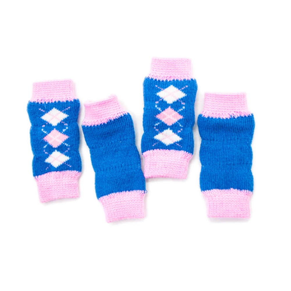4Pcs/Set Winter Pet Dog Leg Socks Zebra Leopard Dots Print Non-slip Warmers dog socks clothes accessories | Дом и сад