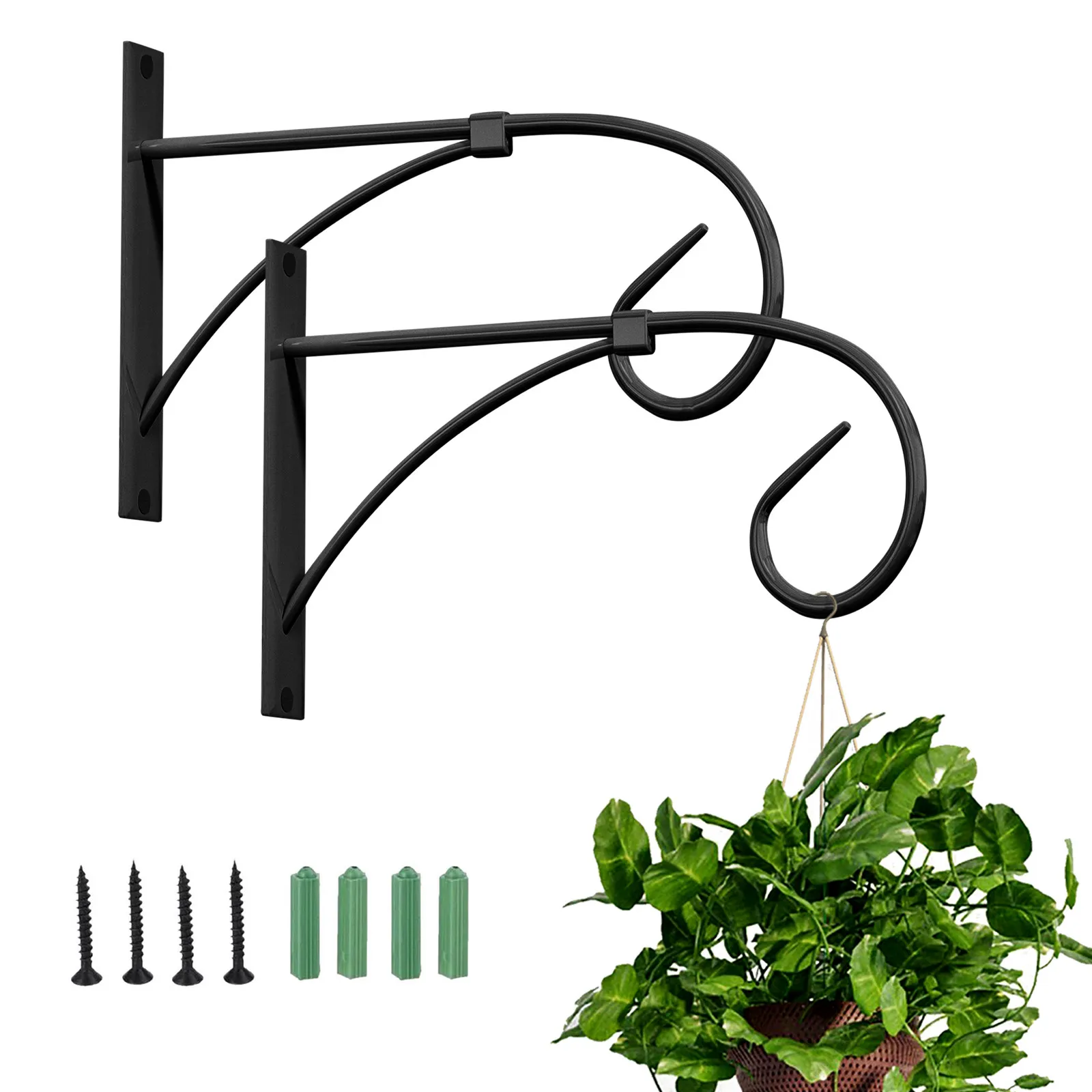 

Durable Metal Iron Wall Hanging Hook Bracket Vintage Art Plant Holder Hanger Hook Decorative Creative Home Garden Decor therack