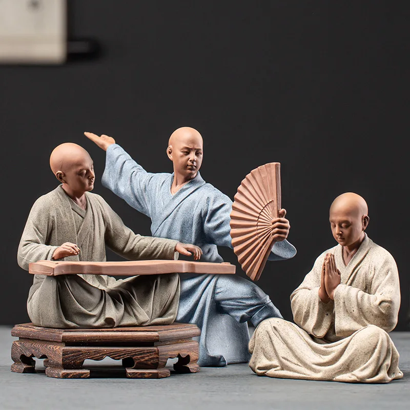 

Аксессуары для подноса кунг-фу, декоративные фигурки Buddhas, фарфоровое украшение для домашнего питомца, декор для медитации Guzheng