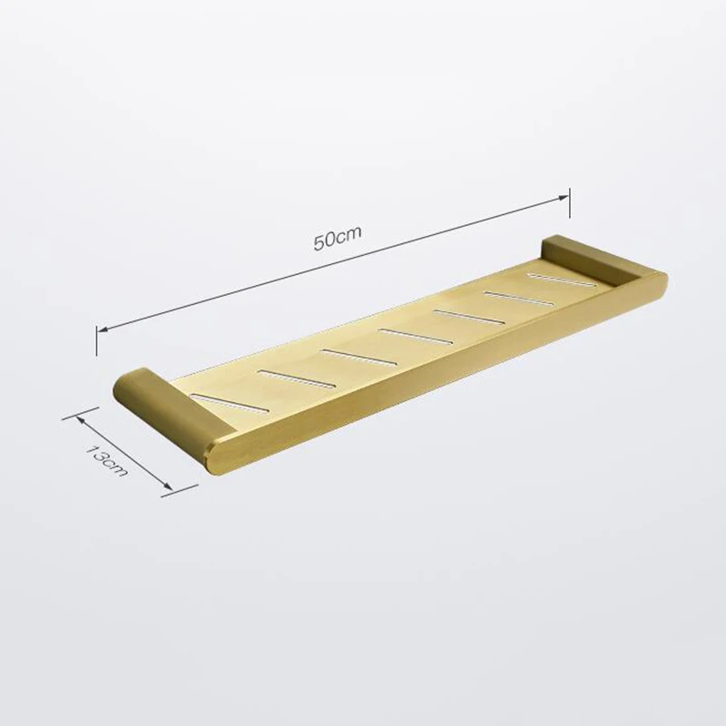 Матовая Золотая полка для ванной комнаты алюминиевый держатель душа стойка