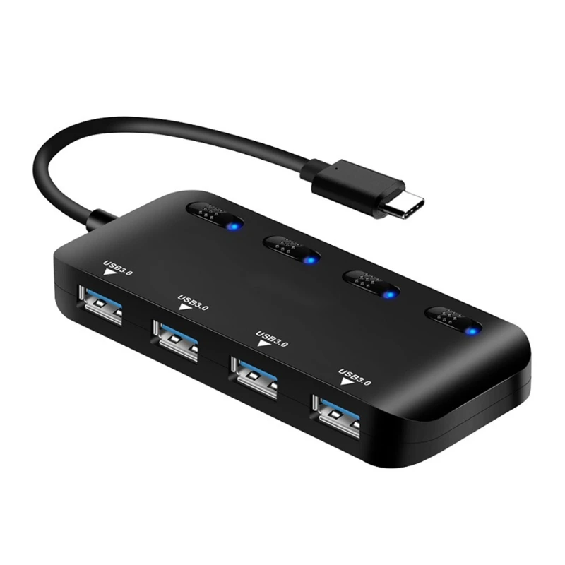 

Разветвитель USB Type-C на 4 порта, диагональ дюйма, 5 Гбит/с