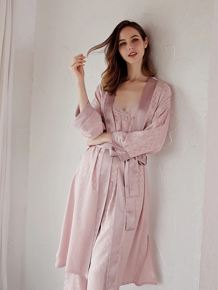 Новый костюм из 3 предметов женские сексуальные шелковые пижамы модные