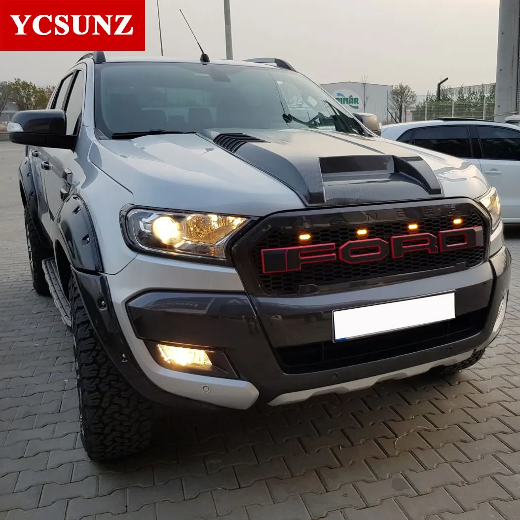 Серебряные Запчасти для капота совок Ford Ranger T7 Wildtrak Endeavour Everest 2016 2017 2018|hood hood|hood