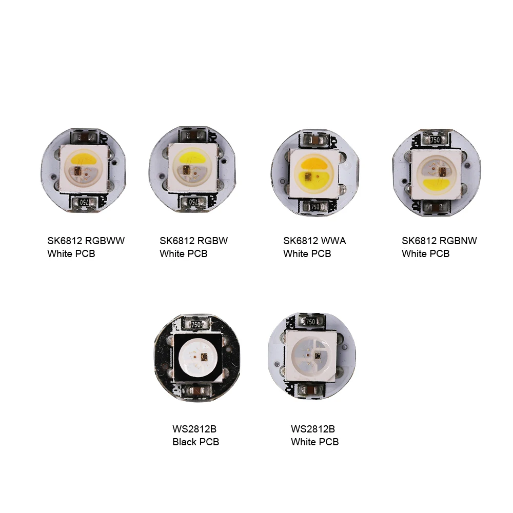 WS2812B SK6812 RGBW RGB теплый RGBNW WWA PCB светодиодный чип Pixel 5 в 10 мм SMD 5050 для полосы