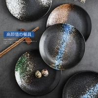 japanese ceramic dishes round plate creative steak dinner plate kitchen cooking sushi fruit pasta plate ceramics tableware