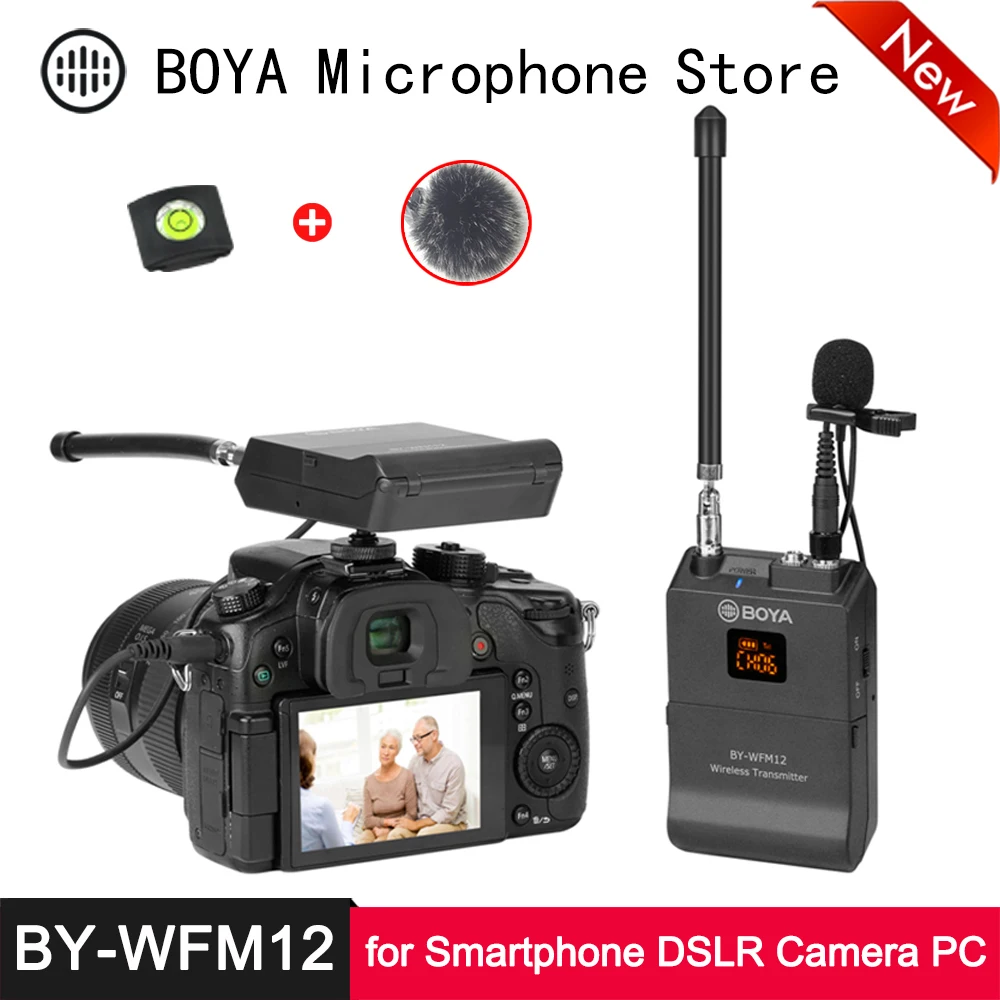 

BOYW BY-WFM12 VHF Wireless Microphone for iPhone Android Smartphone DSLR Camera Tablet Camcorder Audio Recorder PC Video Record