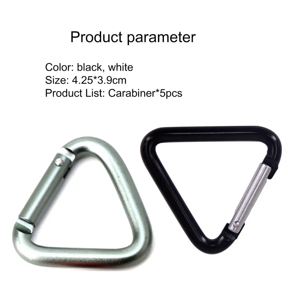 

5Pcs Portable Multifunctional Triangle Buckle Snap Aluminum Alloy Carabiner Outdoor Sports Accessories