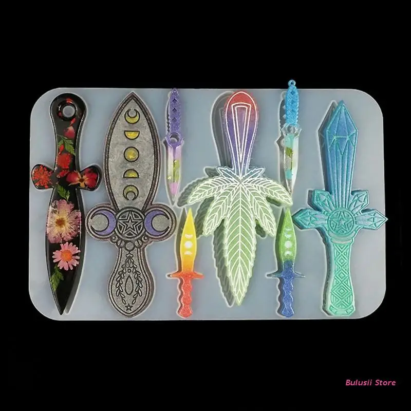 

Knife Pendant Silicone Mould DIY Resin Mold for Jewelry Crafts Casting AXYD