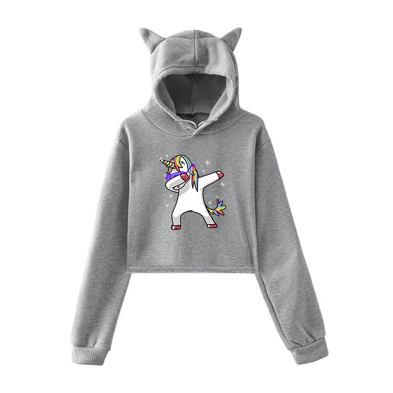 Толстовка в стиле Харадзюку; забавные толстовки с единорогом; Bluza damsk; Женский пуловер; Одежда для девочек-подростков; Осенняя теплая уличная одежда - Цвет: 11
