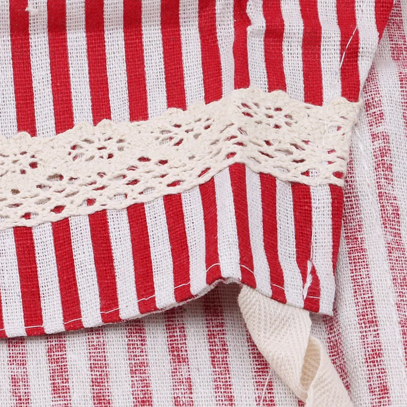 Мужской фартук из чистого хлопка с красными полосками и карманами для кухни