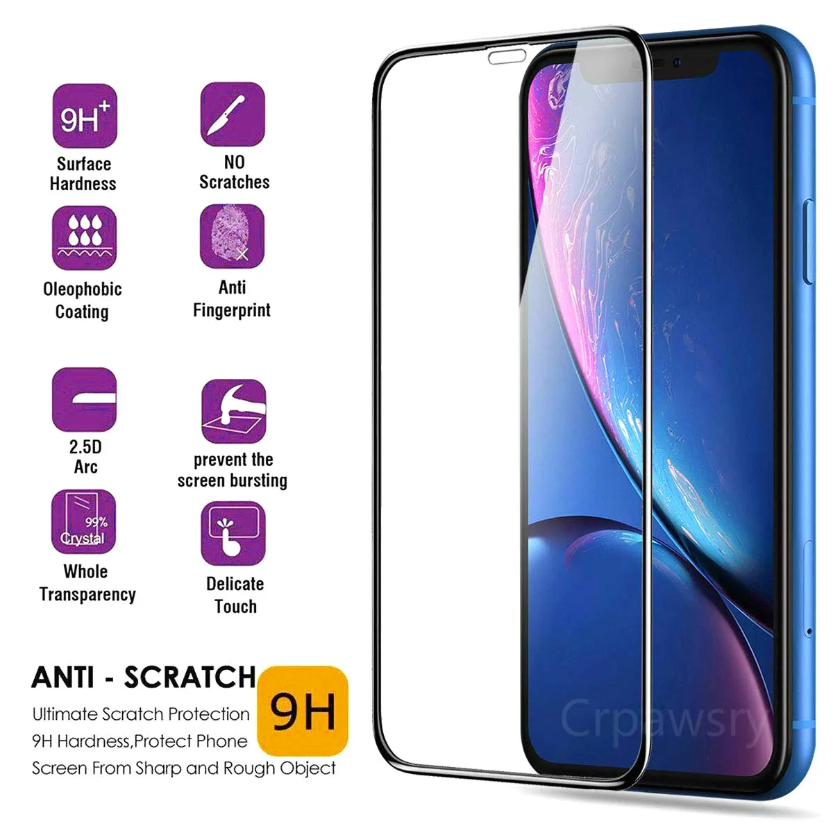 Защитное стекло с полным покрытием для IPhone XS 11 Pro Max пленка из закаленного стекла X