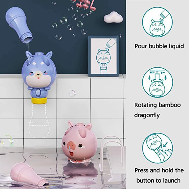 

Bamboo Dragonfly Summer Toys New 2021 Flying Bubble Stick Wedding Soap Bubbles Cartoon Animal One Click Ejection Outdoor Fun