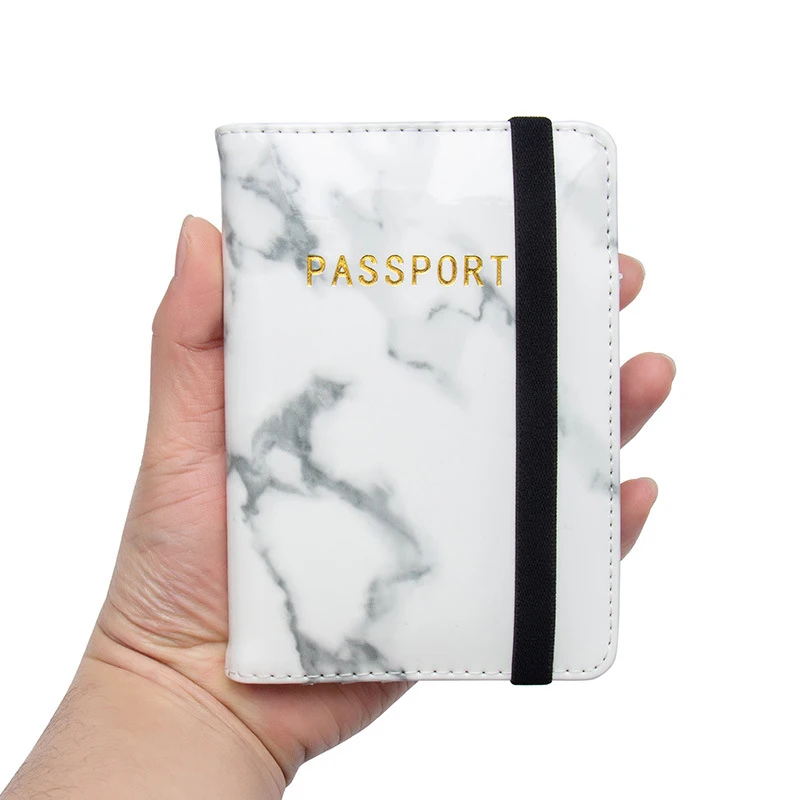 

Fashion Women Men Passport Cover Pu Leather Marble Style Travel ID Credit Card Passport Holder Packet Wallet Purse Bags Pouch