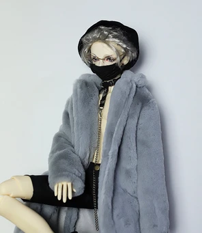 

BJD Doll clothes suitable for 1-3 1-4 uncle coat imitation mink fur long coat doll accessories