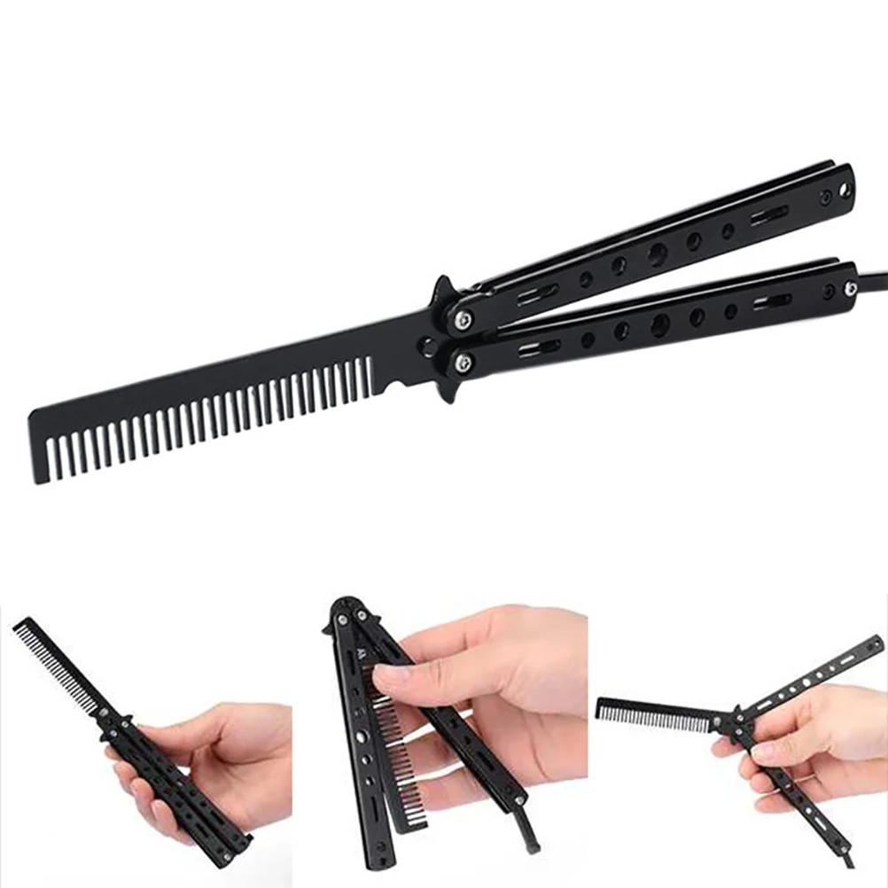 

Stainless Steel Cutter Practice Butterfly Training Cutter Folding Cutter For Outdoor Camping Dull Tool Cepillo Pelo Comb Barber