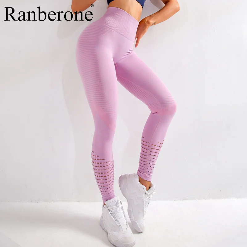 Yoga Leggings Women High Waist Seamless Hollow Out Gym Legging Super Stretchy Yoga Pants Fitness Sport Tights Jogging Trousers