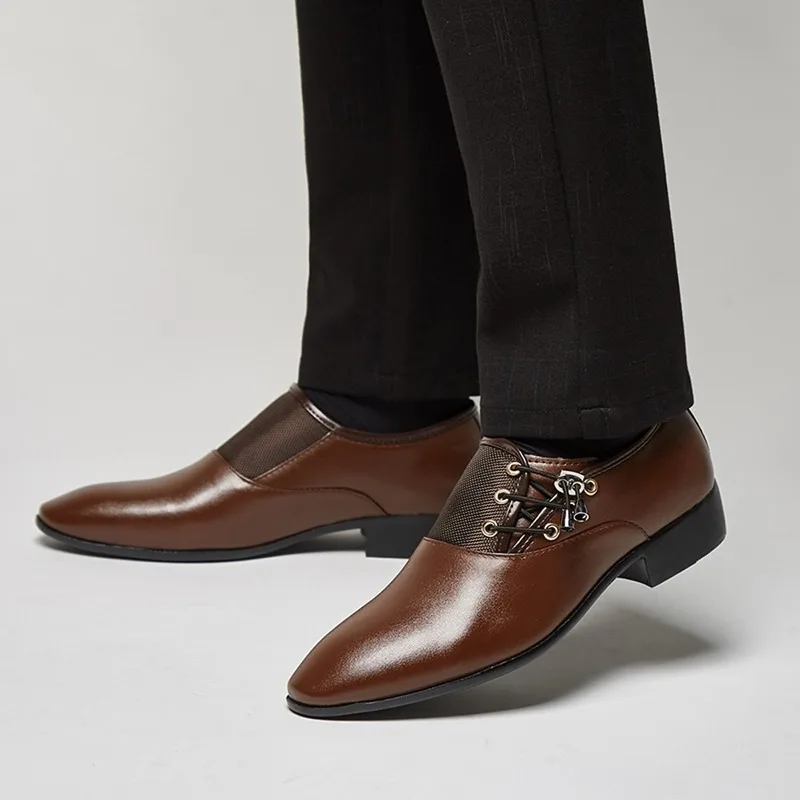 Мужская деловая Свадебная обувь Mazefeng модельная с острым носком большие размеры