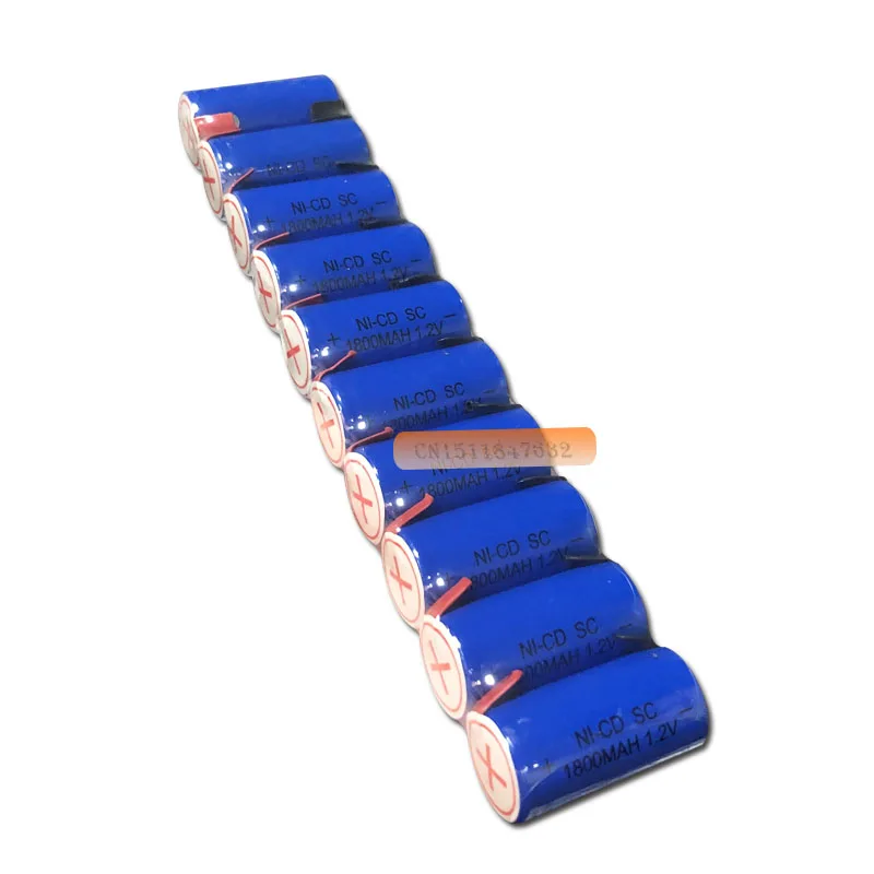 Никель кадмиевые аккумуляторные батарейки 20 шт./лот Sub C SC 1 2 в 1800 мАч|sc 1.2v|rechargeable