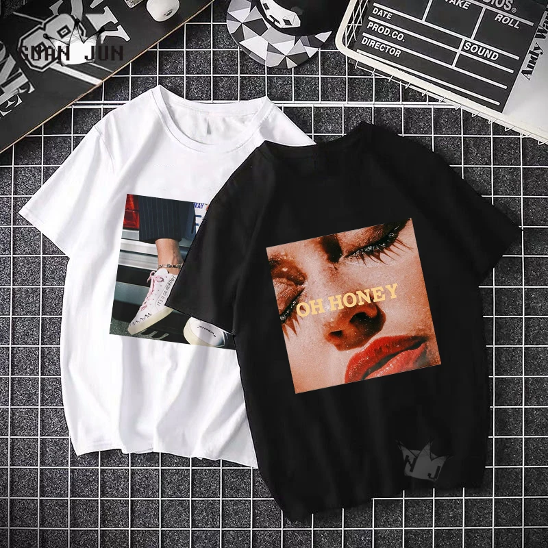 2020 Vintage Fashion Streetwear Unisex T-Shirt Harajuku Japanese Man Women Tshirts Catton Black Graphic Tee Hipsters Mens Tops