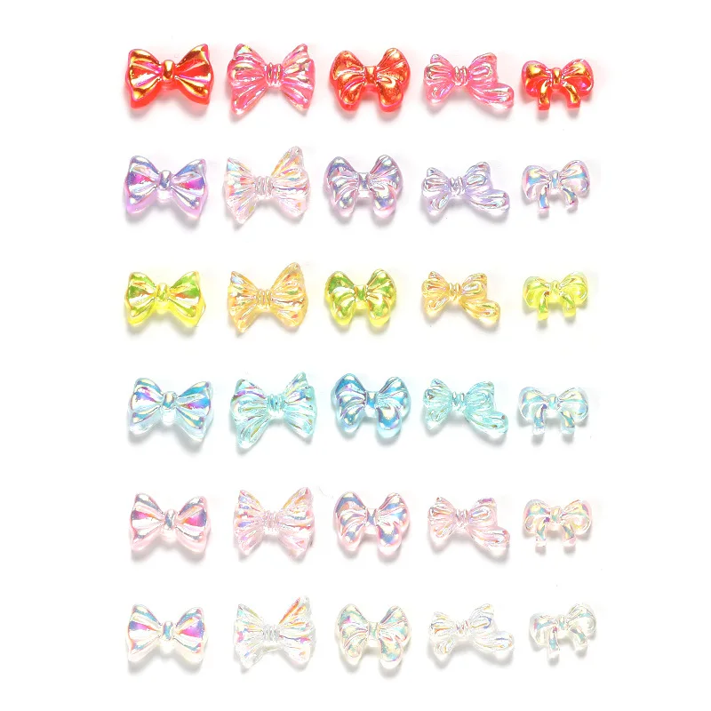 

Brand New 3D Resin Aurora Bow Nail Art Jewelry 6 Color Magic Bow DIY Professional Nail Art Decoration Accessories Tool Wholesale