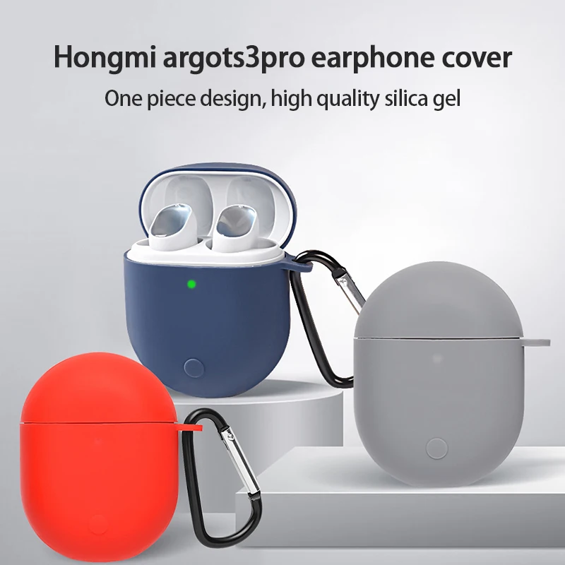 Мягкий силиконовый защитный чехол для наушников Xiaomi Mi Buds 3 Pro/Redmi AirDots Pro с крючком