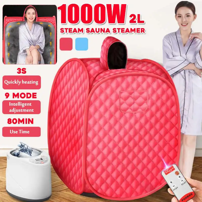 

2L Steam Sauna Portable Spa Room Home Full Body Slimming Folding Detox Therapy Steam Fold Sauna Cabin Sauna Generator