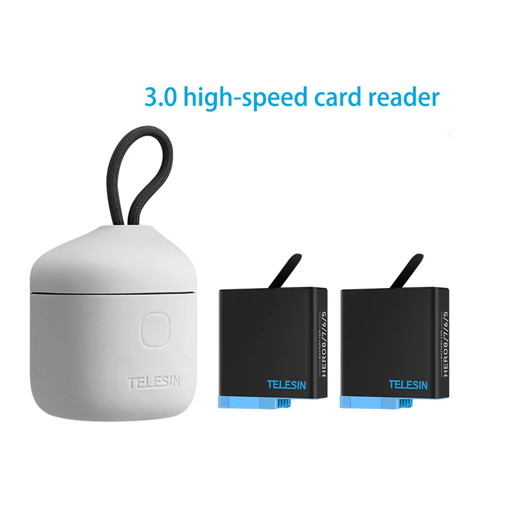 Зарядное устройство TELESIN USB 3 0 TF для чтения и записи Gopor Hero 8 черный аккумулятор Go Pro