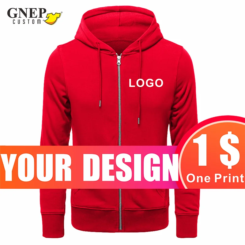 Pure Color Zipper Sweatshirt Custom Harajuku Style Winter Jacket Ins Trendy Brand Casual Hoodie Cheap Print Logo GNEP2020 New