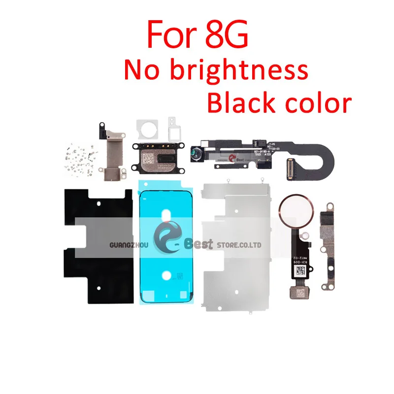 8G Black No brightne ЖК-дисплей экран для iPhone 8G 8 PLUS металлические маленькие детали Защитная крышка ушной динамик фронтальная камера кнопка Home Flex - Цвет: 8G Black No brightne
