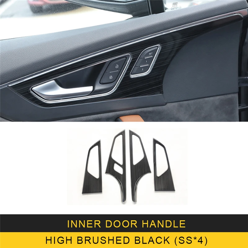 high brushed blackX4 Для Audi Q7 4M автомобильный Стайлинг внутренняя дверная ручка панель накладка рамка наклейка хромированные аксессуары для интерьера - Название цвета: high brushed blackX4