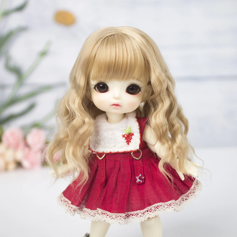 Aidolla 1/8 BJD& Kurhn кукольный парик из мягкого волокна для новорожденных, волосы боба для куклы диаметром 14-15 см
