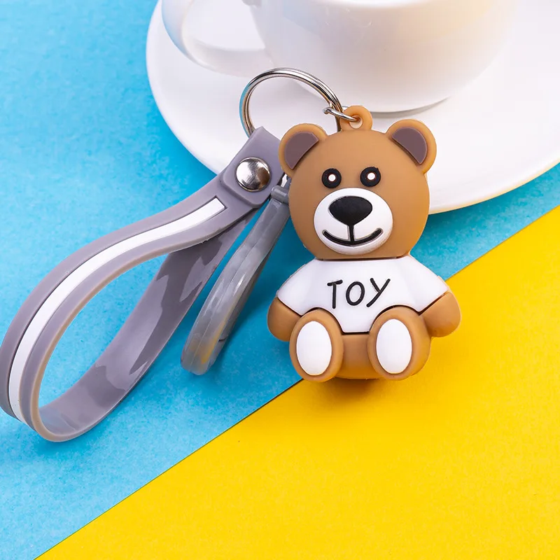 Мультфильм ПВХ медведь брелок CuteThe силиконовый Брелки Подарки для женщин сумка