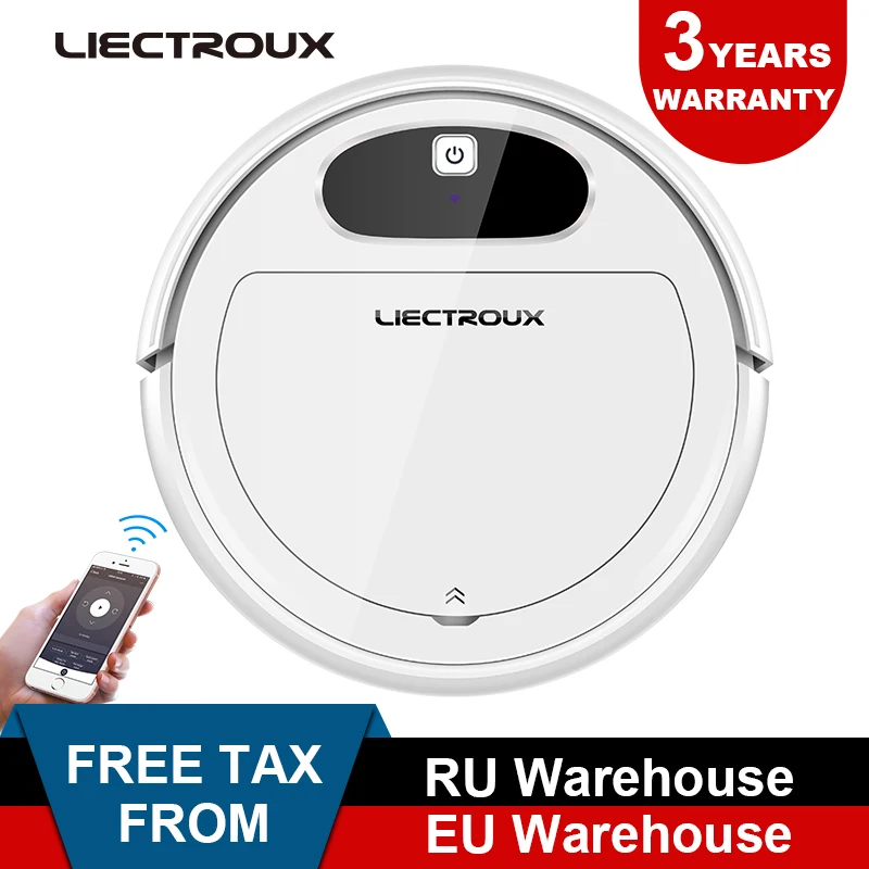 

Liectroux 11S Robot Vacuum Cleaner,Map Navigation,Wet dry clean, Pet home WiFi AppGyroscope,Electric Air Pump Water Tank,Battery