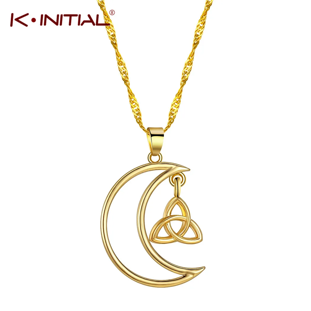 Женское Ожерелье-чокер Kinitial Good Luck с ирландскими узелками Луна Звезда Давида