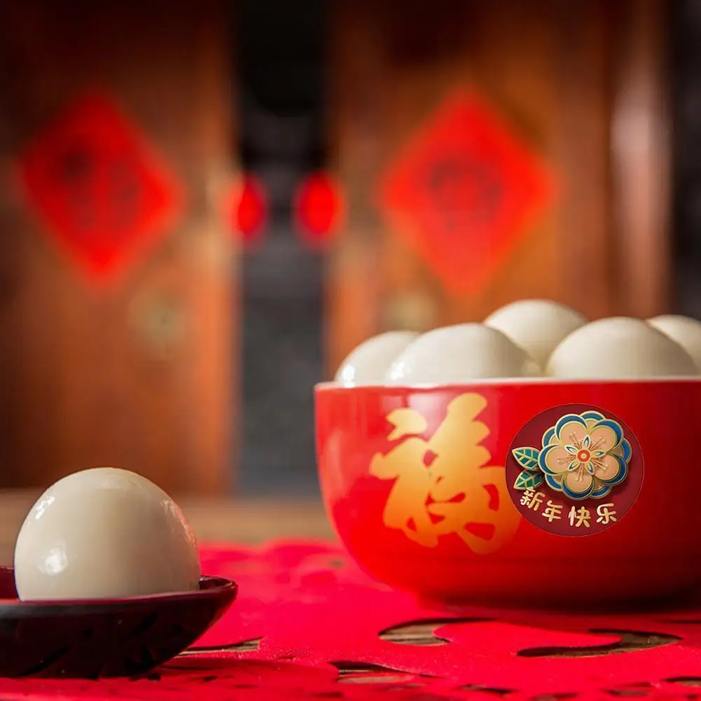 

1 Roll Chinese Style Elements Spring Festival Stickers Happy New Year Waterproof Fu Word For Party Gift Scrapbooking Seals B8Z9