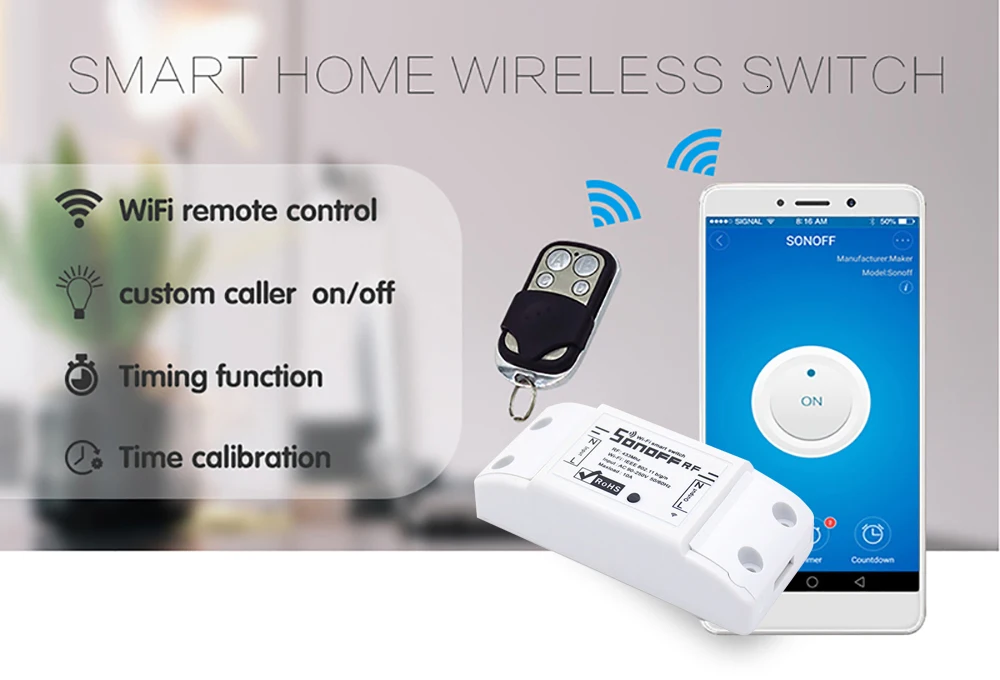 Sonoff RF WiFi умный выключатель прерыватель 433 МГц RF приемник интеллектуальный пульт дистанционного управления для умного дома Wi-Fi светильник