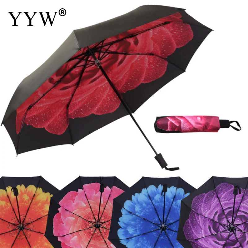 Складной зонт от солнца женский для путешествий с защитой УФ лучей Ветрозащитный