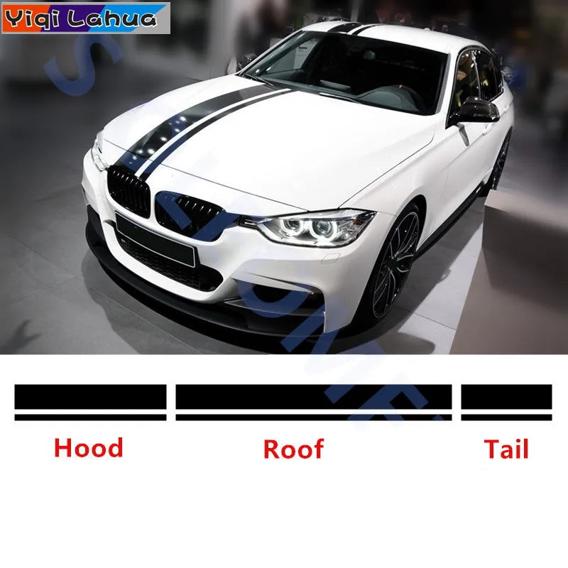 

Автомобильный капот + крыша + задняя наклейка авто наклейка на весь корпус гоночные спортивные полосы для BMW 1/3/5 серии GT F10 F20 F30 M3 M4 M5 M6 X1