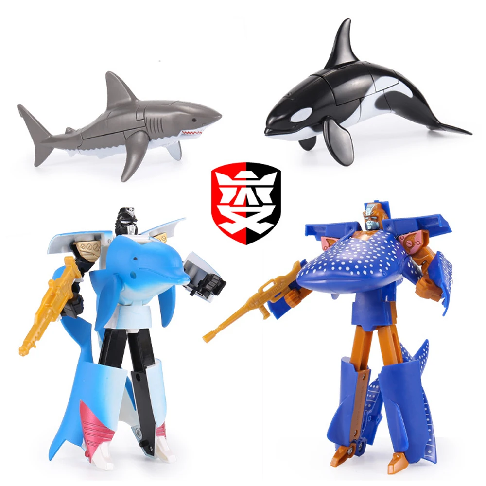 Игрушка-трансформер для детей робот-убийца Кит дельфин большая белая акула