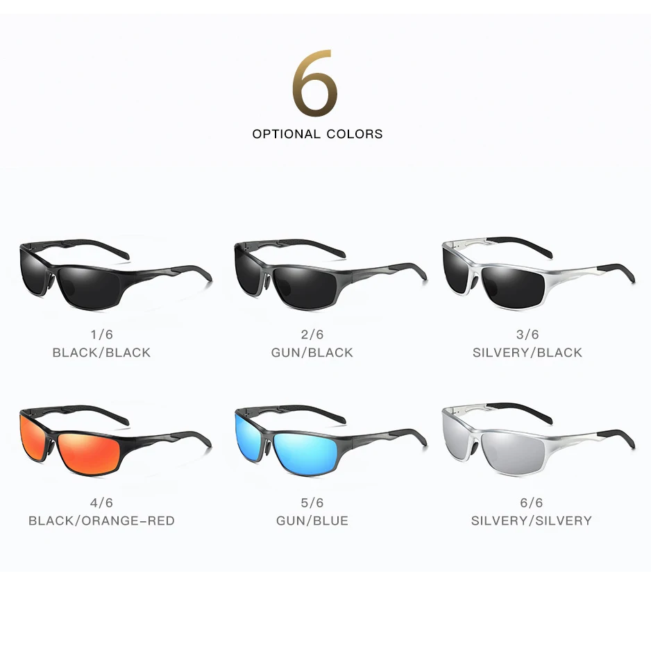 Мужские поляризованные солнцезащитные очки из алюминиево-магниевого сплава