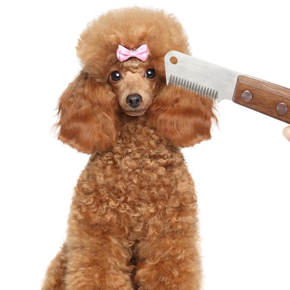 

Professional Dog Comb Stainless Steel Wooden Handle Dogs Lint Shedding Trimmer Brushes Pet Brush Combs Cleaning Tool