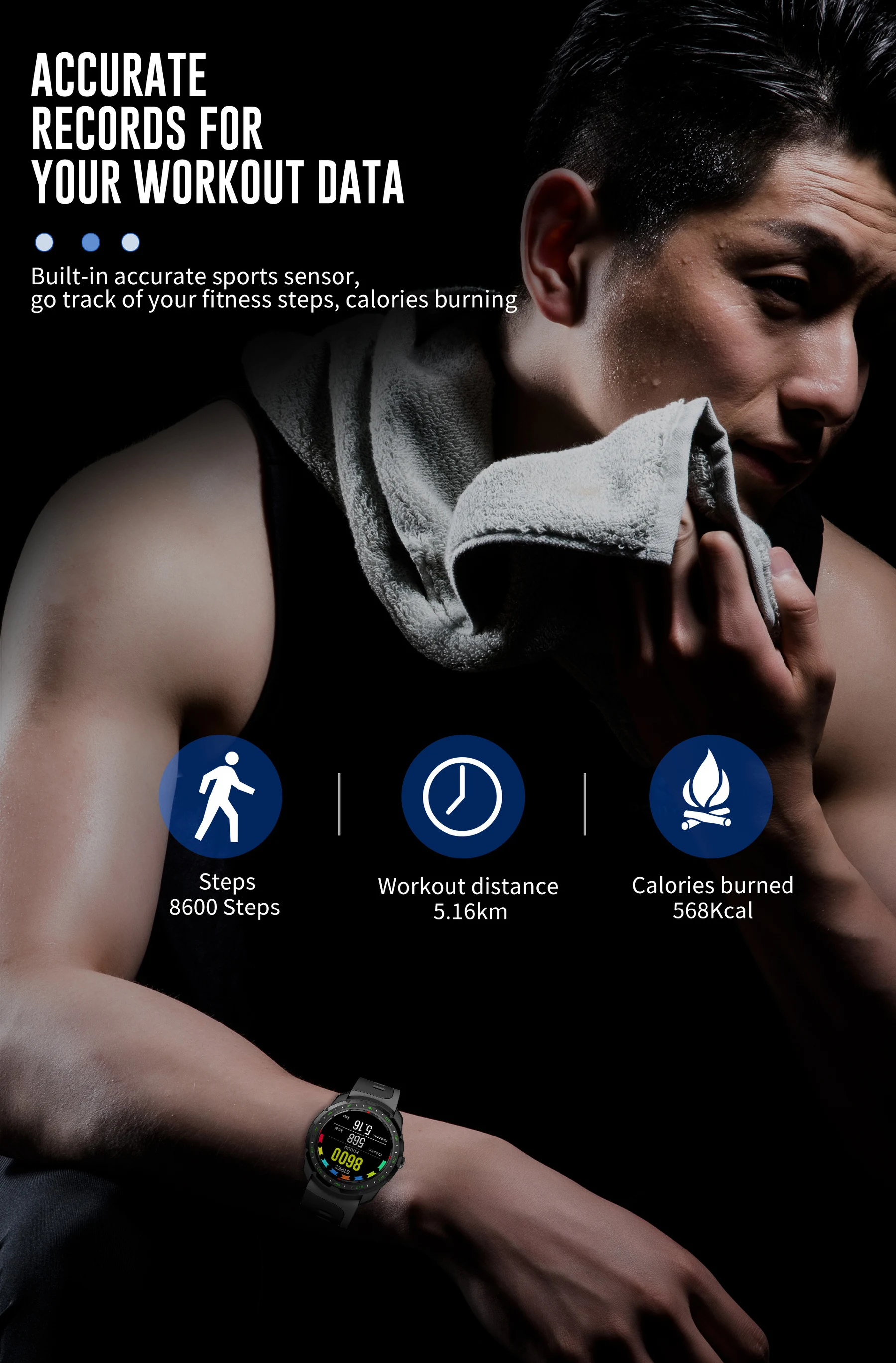 KINGWEAR KW01 Водонепроницаемый Смарт Часы Bluetooth Вызов монитор сердечного ритма во время сна калькулятор секундомер сообщение напоминание пульт
