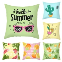 pillow case one side printing summer style polyester sofa pillow cushion cover for home