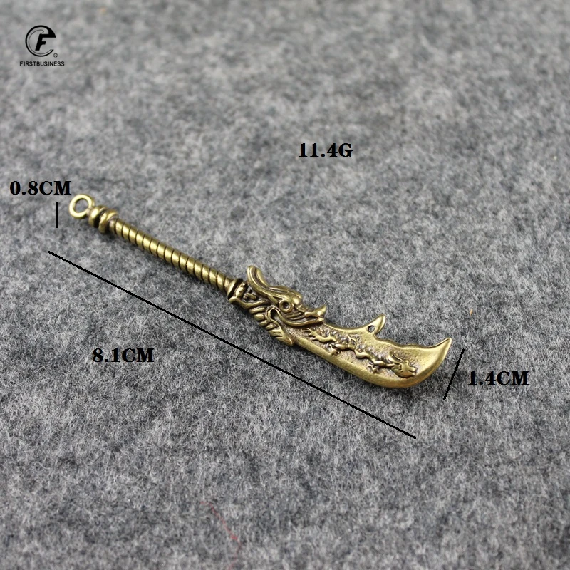 Старинное китайское оружие медный нож с головой дракона твердая латунь