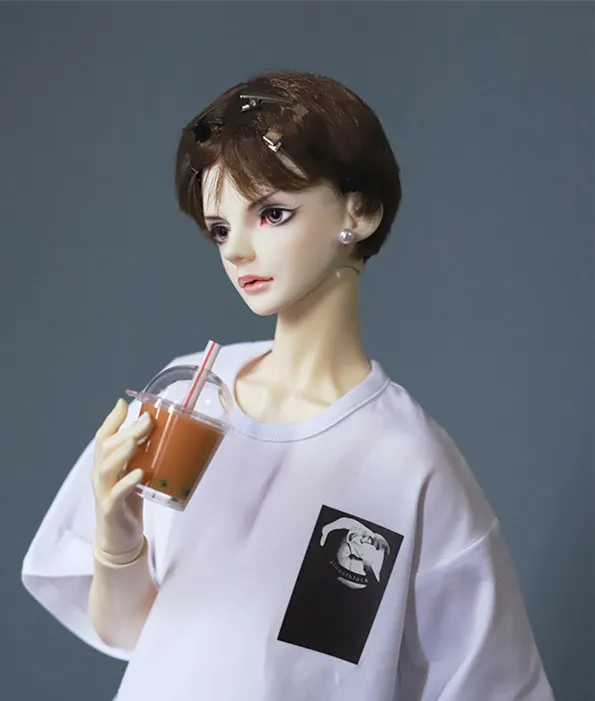 

4 POINT 3 POINT Uncle BJD Mini Baby Top Loose casual short sleeve fashion Zambi rose print T-shirt